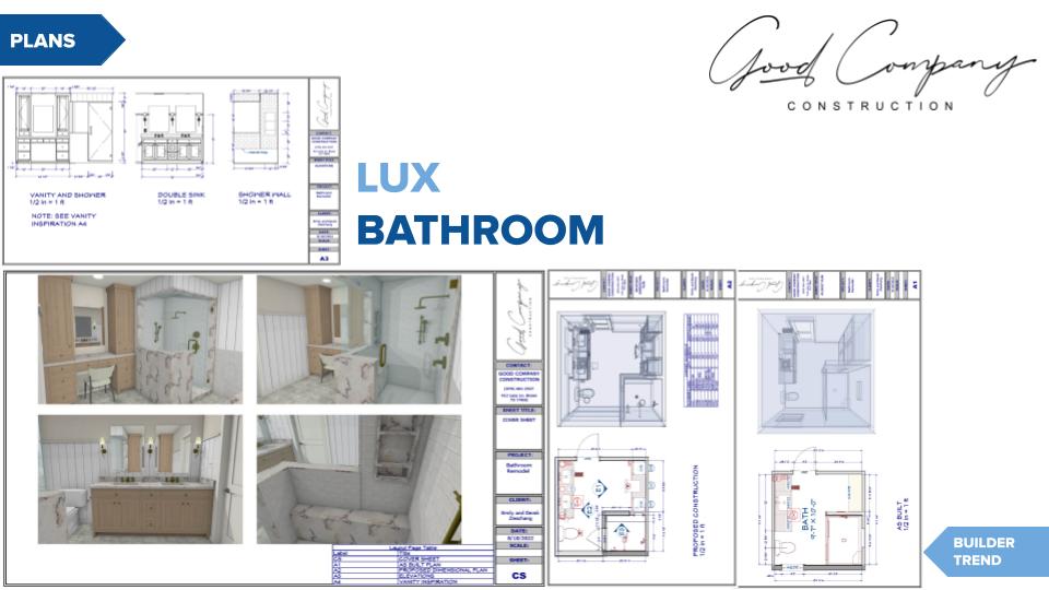 Good Company Construction in Bryan, Texas - Image of Lux Bathroom Plans