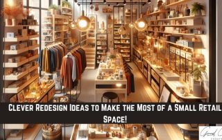 A small retail store with neatly organized shelves, displays of clothing and products, and warm lighting creating an inviting atmosphere.